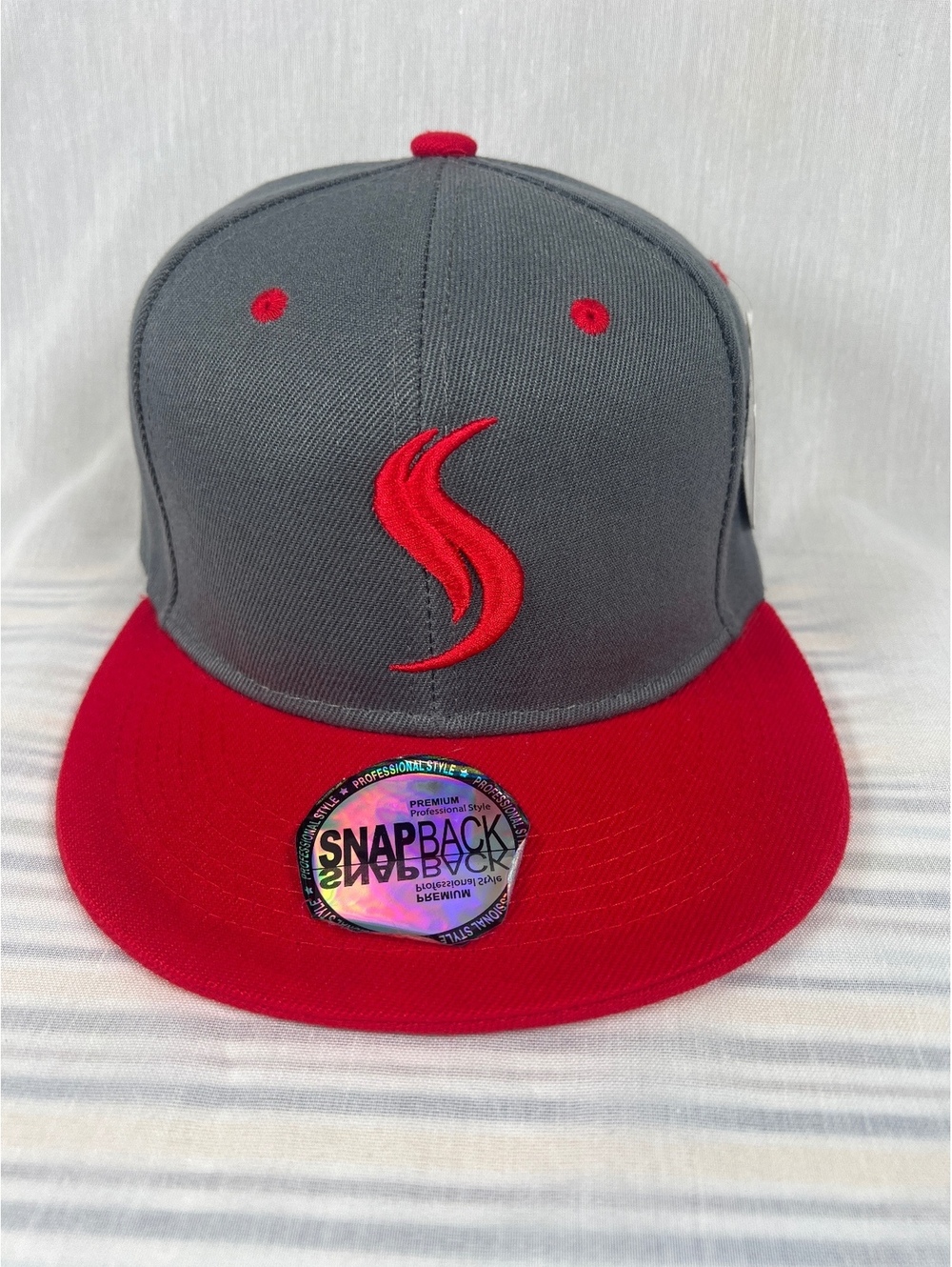 Shatterizer Snapback Grey and Red Snapback Baseball Hat